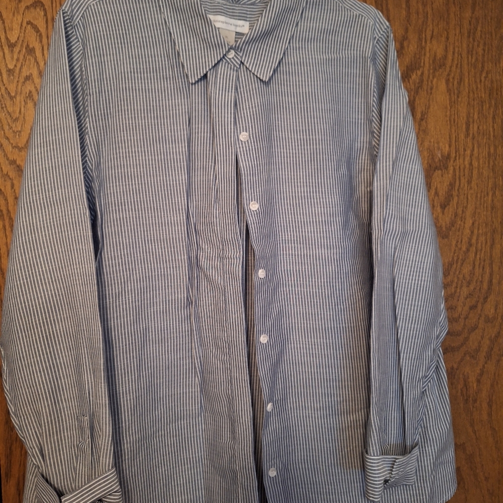 Classic Gray Striped Women"s Shirt
